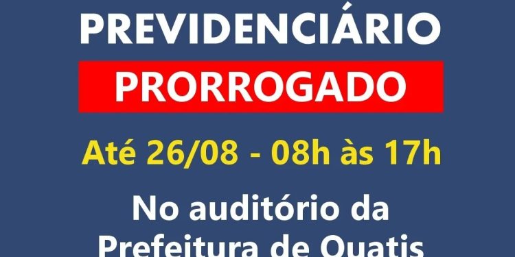 Quatis prorroga prazo para atualização do censo previdenciário