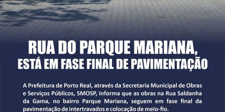 Rua do Parque Mariana está em fase final de pavimentação
