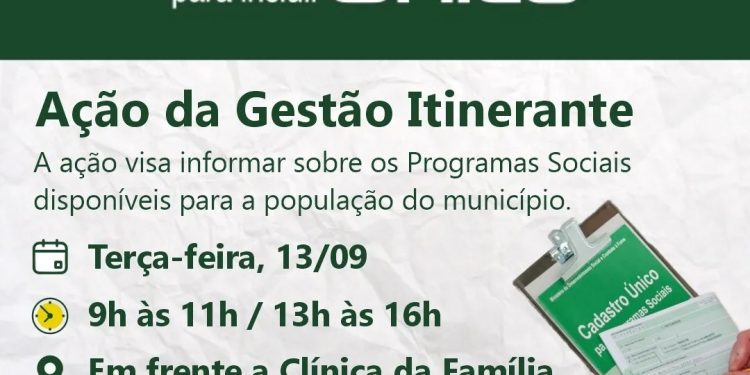 Ação da gestão itinerante do cadastro único