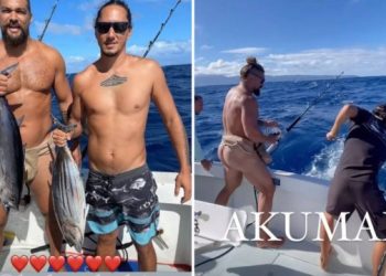 JASON MOMOA, O ‘AQUAMAN’, OUSADO DURANTE PESCARIA COM AMIGOS