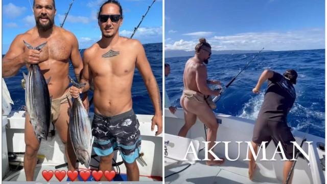 JASON MOMOA, O ‘AQUAMAN’, OUSADO DURANTE PESCARIA COM AMIGOS