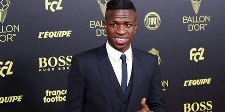 Vinicius Junior, fica em oitavo lugar na Bola de Ouro 2022