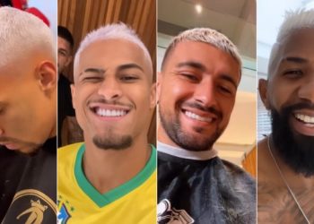 NEVOU NA GÁVEA! JOGADORES PLATINAM CABELO APÓS TRI DA LIBERTADORES