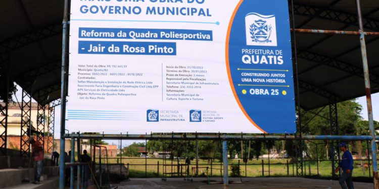 QUATIS REALIZA REFORMA DA QUADRA POLIESPORTIVA DO MIRANDÓPOLIS