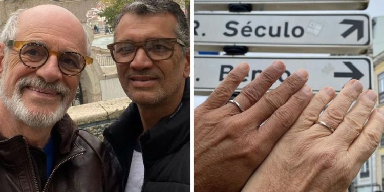 CARUSO SE CASA EM PORTUGAL COM MARCOS PAIVA