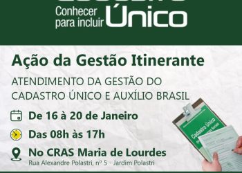 QUATIS TERÁ ATENDIMENTO DO CADASTRO ÚNICO E AUXÍLIO BRASIL ATÉ 20 DE JANEIRO