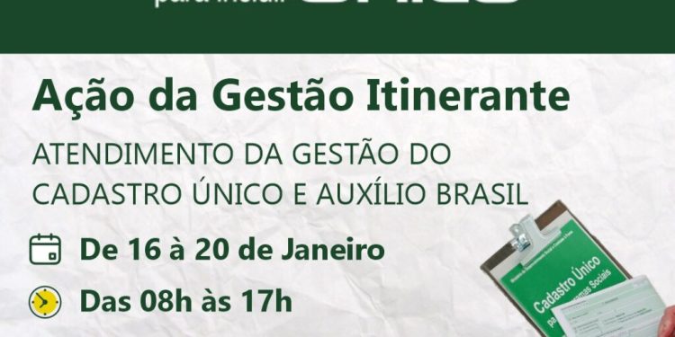 QUATIS TERÁ ATENDIMENTO DO CADASTRO ÚNICO E AUXÍLIO BRASIL ATÉ 20 DE JANEIRO