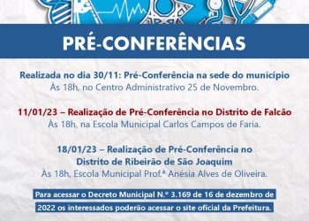 PRÉ-CONFERÊNCIA DE SAÚDE ACONTECE NESTA QUARTA EM FALCÃO