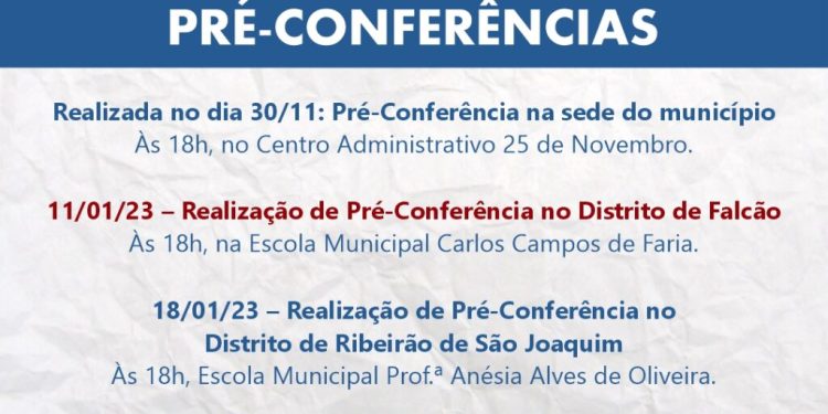 PRÉ-CONFERÊNCIA DE SAÚDE ACONTECE NESTA QUARTA EM FALCÃO
