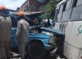 ACIDENTE ENTRE CAMINHÃO E ÔNIBUS NO PARAÍSO DEIXA UMA PESSOA FERIDA