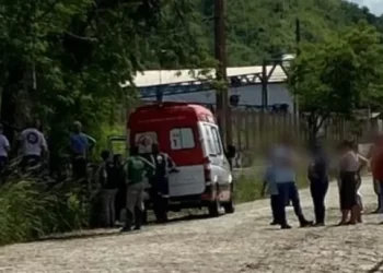 Carro é atingido por trem, bate em poste e deixa dois feridos em Barra Mansa