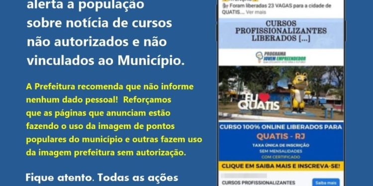 PREFEITURA ALERTA SOBRE GOLPE HÁ CURSOS NÃO AUTORIZADOS