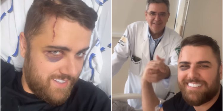 Zé Neto, da dupla com Cristiano, em tratamento a laser para remover cicatriz de acidente de kart